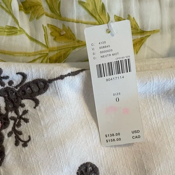 Anthropologie Foldover Waist Mini Skirt with Floral Pattern - Neutral Motif - Picture 2 of 4